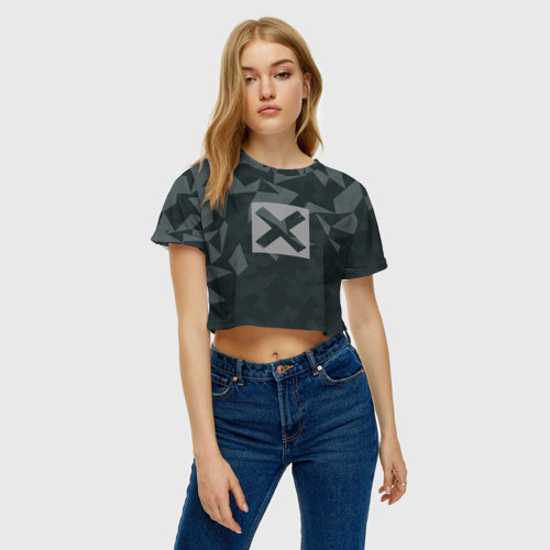 Женская футболка Crop-top 3D Cross, цвет 3D печать - фото 4