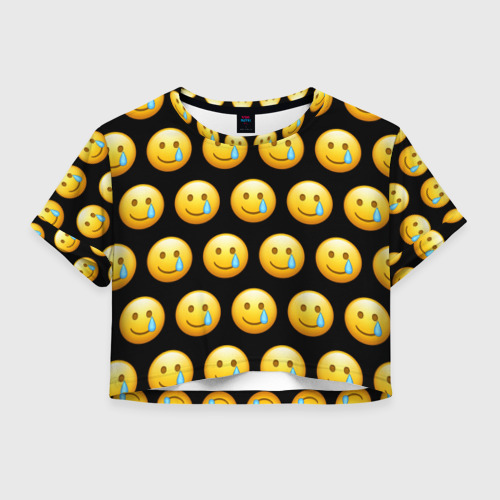 Женская футболка Crop-top 3D New Emoji, цвет 3D печать