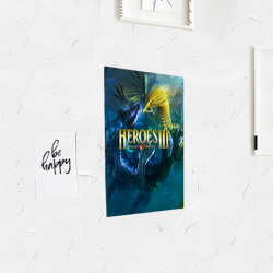 Постер с принтом Heroes of Might and Magic для любого человека, вид спереди №3. Цвет основы: белый