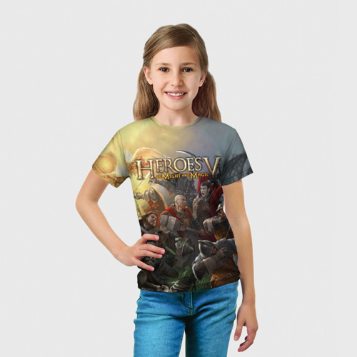 Детская футболка 3D с принтом Heroes of Might and Magic, вид сбоку #3