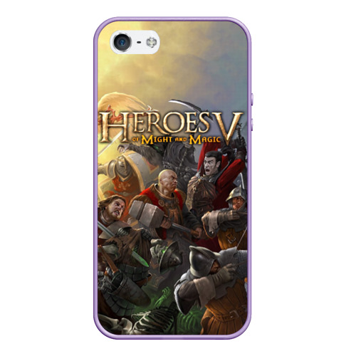 Чехол для iPhone 5/5S матовый Heroes of Might and Magic, цвет светло-сиреневый