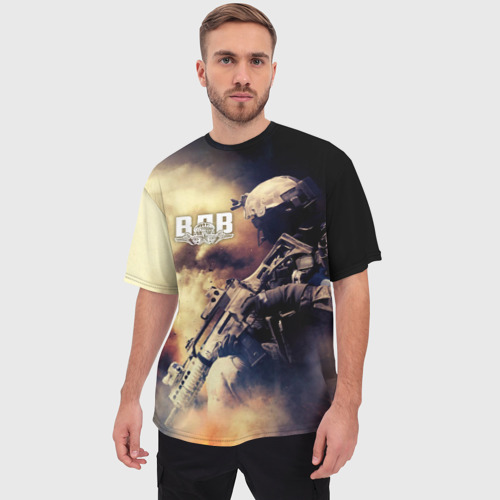 Мужская футболка oversize 3D ВДВ солдат, цвет 3D печать - фото 3