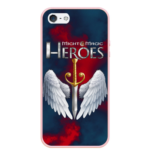 Чехол для iPhone 5/5S матовый Heroes of Might and Magic, цвет светло-розовый