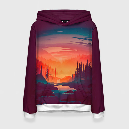 Женская толстовка 3D Minimal forest sunset