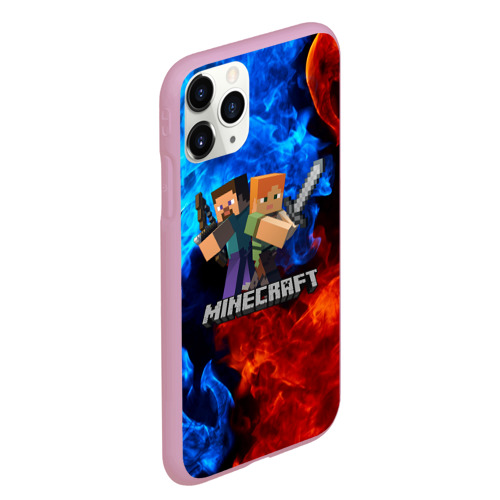 Чехол для iPhone 11 Pro Max матовый Minecraft Майнкрафт, цвет розовый - фото 3