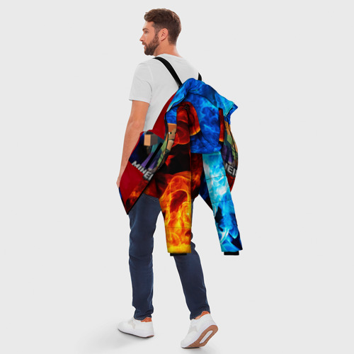 Мужская зимняя куртка 3D с принтом MINECRAFT | МАЙНКРАФТ, вид сзади #2
