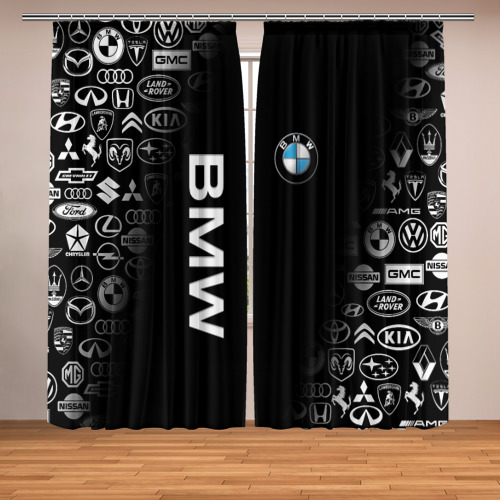Фотошторы с принтом BMW БМВ, вид спереди №1