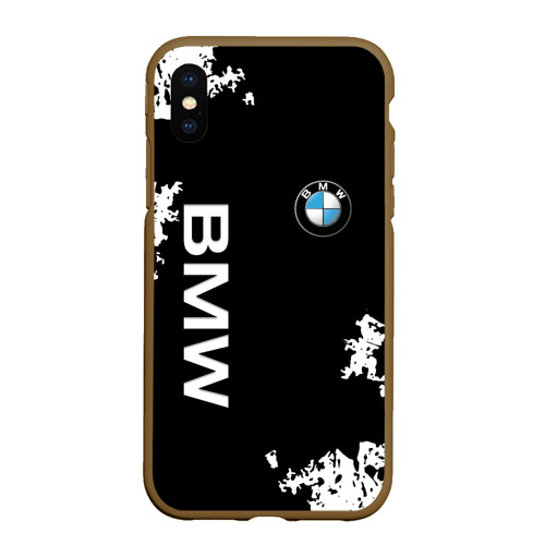 Чехол для iPhone XS Max матовый BMW БМВ, цвет коричневый