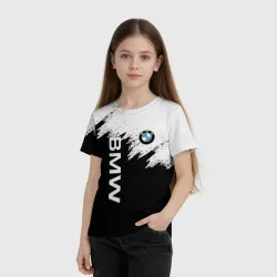 Детская футболка 3D BMW лого на черно-белом - фото 2
