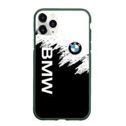 Чехол для iPhone 11 Pro Max матовый BMW лого на черно-белом