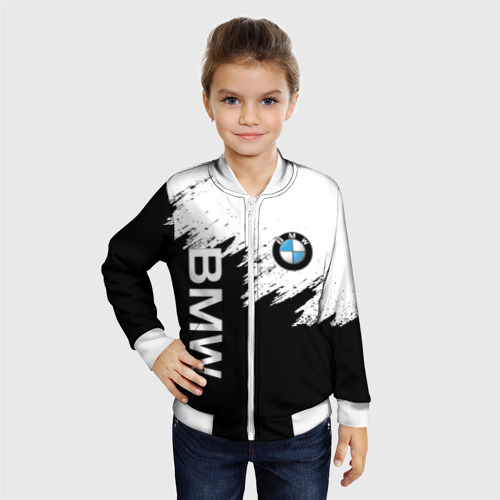 Детский бомбер 3D BMW лого на черно-белом - фото 3