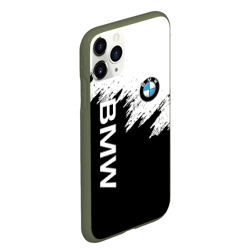 Чехол для iPhone 11 Pro Max матовый BMW лого на черно-белом - фото 2
