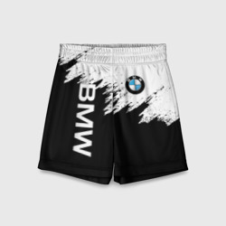 Детские спортивные шорты 3D BMW лого на черно-белом