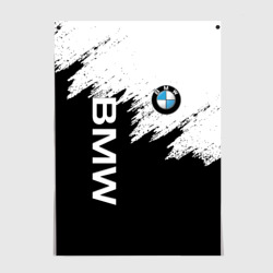 Постер BMW лого на черно-белом