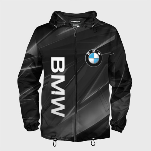 Мужская ветровка 3D BMW БМВ, цвет черный