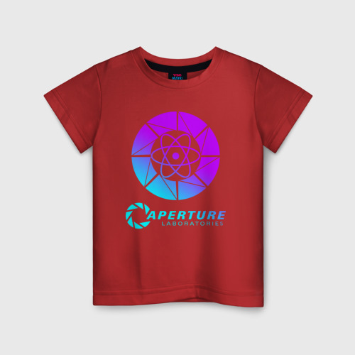 Детская футболка хлопок Portal, цвет красный