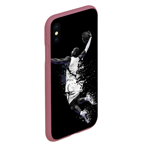 Чехол для iPhone XS Max матовый Kobe Bryant fly, цвет малиновый - фото 3