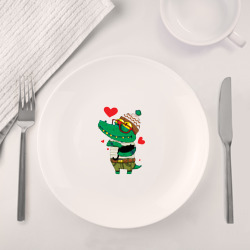 Набор: тарелка + кружка Модный крокодил - фото 2