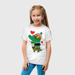 Детская футболка хлопок Модный крокодил - фото 2