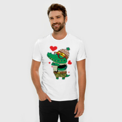 Мужская футболка хлопок Slim Модный крокодил - фото 2