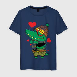 Мужская футболка хлопок Модный крокодил