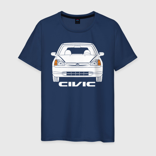 Мужская футболка хлопок Honda Civic EP (7gen), цвет темно-синий