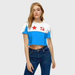 Женская футболка Crop-top 3D ВМФ СССР - фото 2