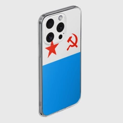 Чехол для iPhone 15 Pro Max силиконовый с защитой камеры ВМФ СССР - фото 2