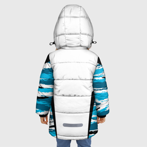 Зимняя куртка для девочек 3D ВМФ России камуфляж, цвет красный - фото 4