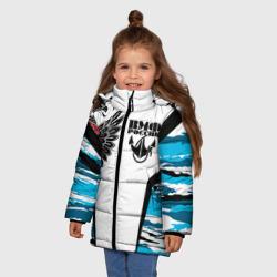 Зимняя куртка для девочек 3D ВМФ России камуфляж - фото 2