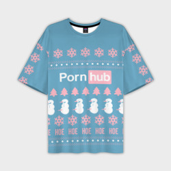 Мужская футболка oversize 3D Pornhub - christmas sweater 