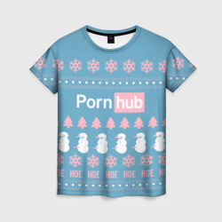 Женская футболка 3D Pornhub - christmas sweater 