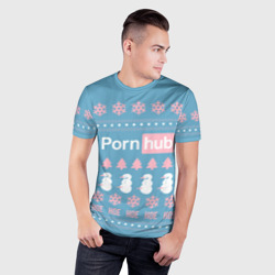 Мужская футболка 3D Slim Pornhub - christmas sweater  - фото 2