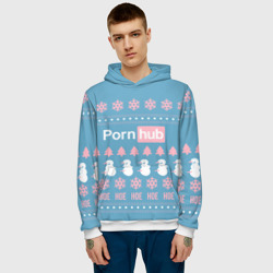 Мужская толстовка 3D Pornhub - christmas sweater  - фото 2