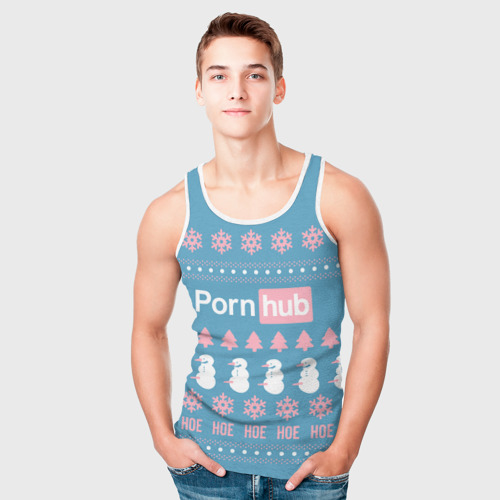 Мужская майка 3D Pornhub - christmas sweater , цвет 3D печать - фото 5