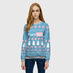 Женский свитшот 3D Pornhub - christmas sweater  - фото 2