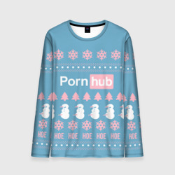Мужской лонгслив 3D Pornhub - christmas sweater 