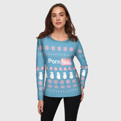 Женский лонгслив 3D Pornhub - christmas sweater  - фото 2