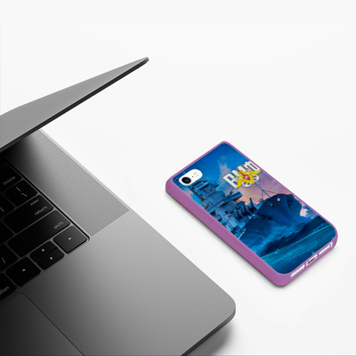 Чехол для iPhone 5/5S матовый ВМФ, цвет фиолетовый - фото 5