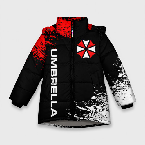 Зимняя куртка для девочек 3D Umbrella corporation, цвет светло-серый