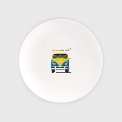 Тарелка Я люблю вас Yellow-blue bus