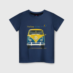 Детская футболка хлопок Я люблю вас Yellow-blue bus