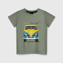 Детская футболка хлопок Я люблю вас Yellow-blue bus