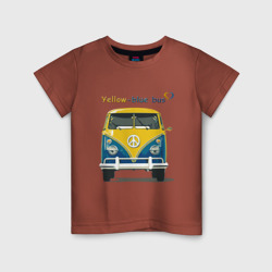 Детская футболка хлопок Я люблю вас Yellow-blue bus