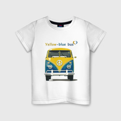 Детская футболка хлопок Я люблю вас Yellow-blue bus