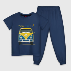 Детская пижама хлопок Я люблю вас Yellow-blue bus