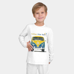 Детская пижама с лонгсливом хлопок Я люблю вас Yellow-blue bus - фото 2