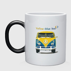 Кружка хамелеон Я люблю вас Yellow-blue bus