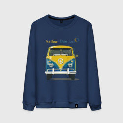 Мужской свитшот хлопок Я люблю вас Yellow-blue bus