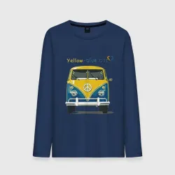 Мужской лонгслив хлопок Я люблю вас Yellow-blue bus